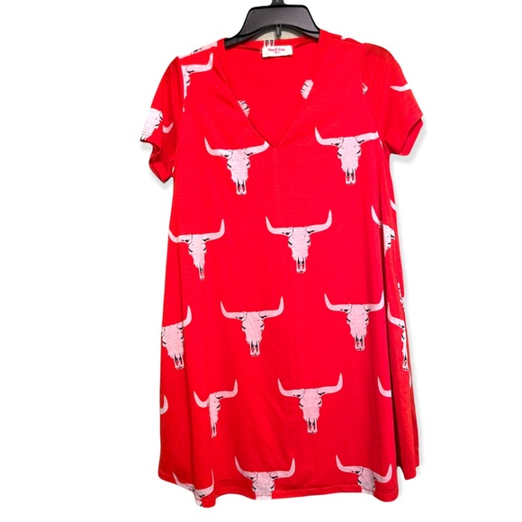 Peach Love California Dresses & Skirts - Peach Love California Boho Dress Longhorn Skull
